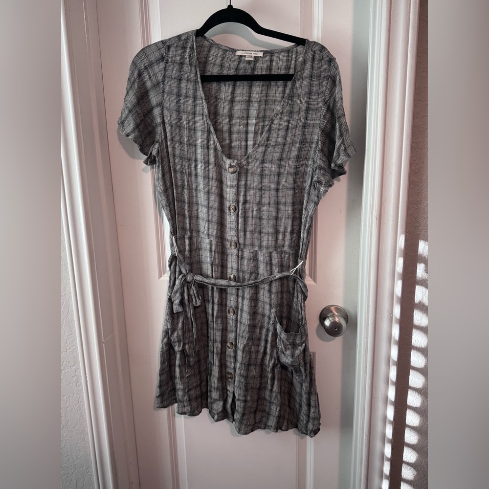 American Eagle Outfitters Black and White Plaid Dress